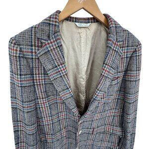 Ralph Lauren Mens Vintage Plaid Tweed Blazer Jacket 2 Button USA 40 Old Money